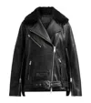 Allsaints Billie Leather Biker Jacket In Black