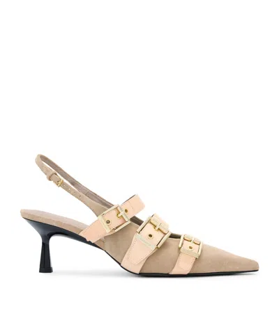 ALLSAINTS LEATHER VIVIAN SLINGBACK PUMPS 60