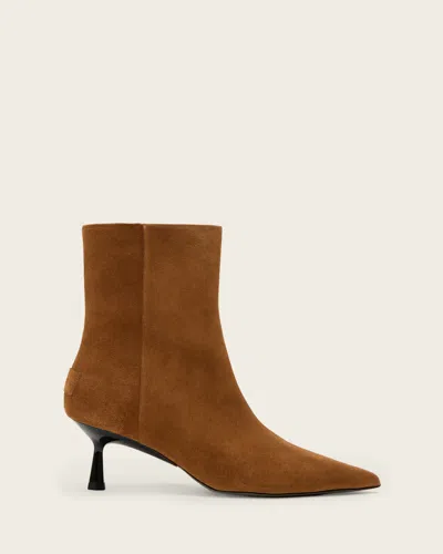 Allsaints Leather Vivian Suede Boots In Brown