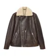 Allsaints Mens Barkwood Brown Xylon Leather Biker Jacket In Brown