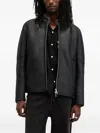 Allsaints Leather Zip-front Jacket In Black