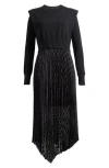 Allsaints Leia Merino Wool Sweater & Dot Slipdress Set In Black