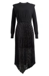 Allsaints Leia Merino Wool Sweater & Dot Slipdress Set In Black