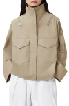 Allsaints Leighton Cotton Blend Utility Jacket In Cement Grey