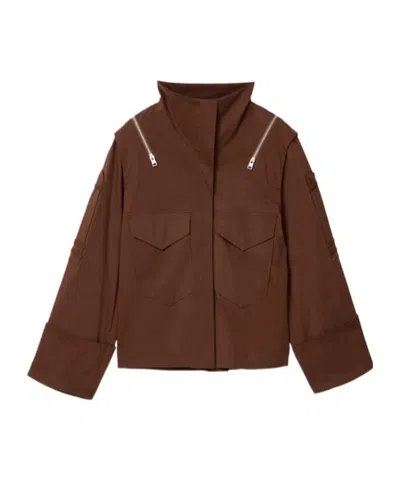 Allsaints Leighton Zip-detail High-neck Jacket In Blue