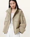 Allsaints Leighton Cotton Blend Utility Jacket In Cement Grey