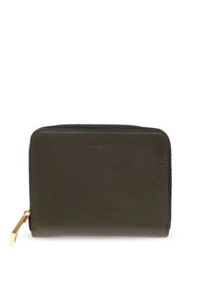 Allsaints Lena Compact Wallet In Green