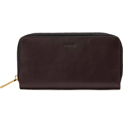 Allsaints Lena Continental Leather Wallet In Burgundy