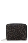 Allsaints Lena Hex Leather Zip Wallet In Black