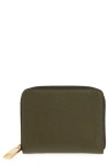 Allsaints Lena Hex Leather Zip Wallet In Military Green