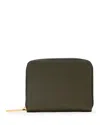 Allsaints Lena Hex Leather Zip Wallet In Military Green