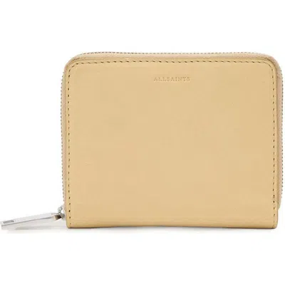 Allsaints Leather Lena Hex Zip Up Leather Wallet In Neutral