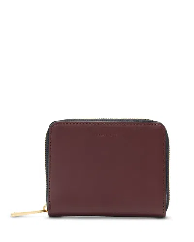 Allsaints Lena Hex Leather Zip Wallet In Red