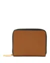 Allsaints Lena Hex Leather Zip Wallet In Sepia Brown