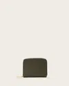 Allsaints Lena Hex Leather Zip Wallet In Military Green