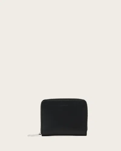 Allsaints Lena Hex Zip Up Leather Wallet In Red