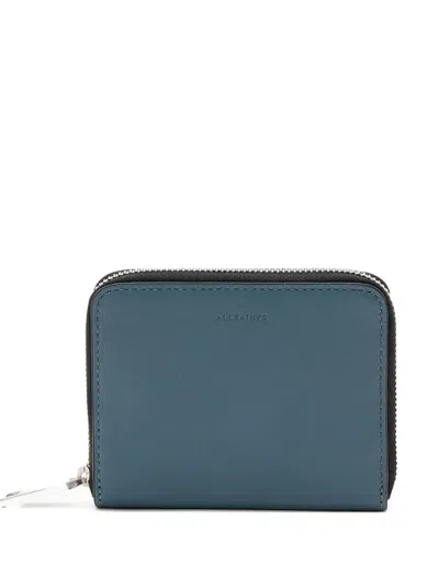 Allsaints Lena Hex Zip Wallet In Blue