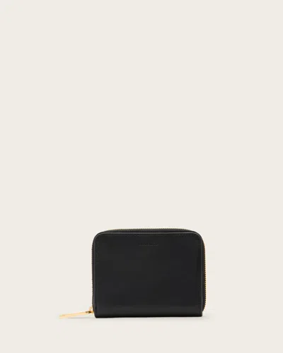Allsaints Womens Lena Zipped Leather Wallet Black