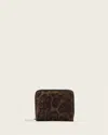 Allsaints Lena Leopard Print Suede Wallet In Brown