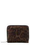Allsaints Womens Leopard Brown Lena Leopard Zipped Leather Wallet In Brown