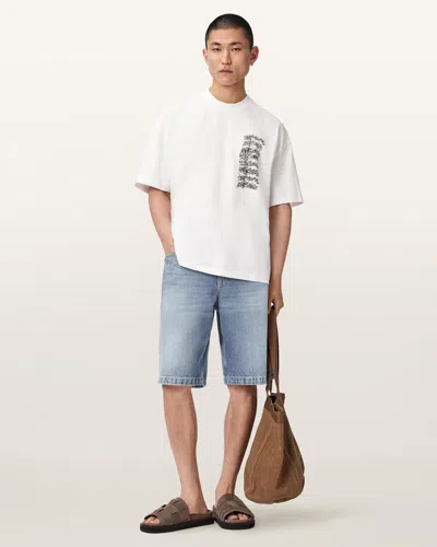 Allsaints Lenny Loose Fit Denim Shorts In Blue