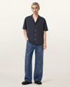 Allsaints Lenny Loose Fit Wide Leg Denim Jeans In Blue