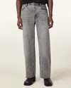 Allsaints Lenny Loose Fit Wide Leg Denim Jeans In Light Grey