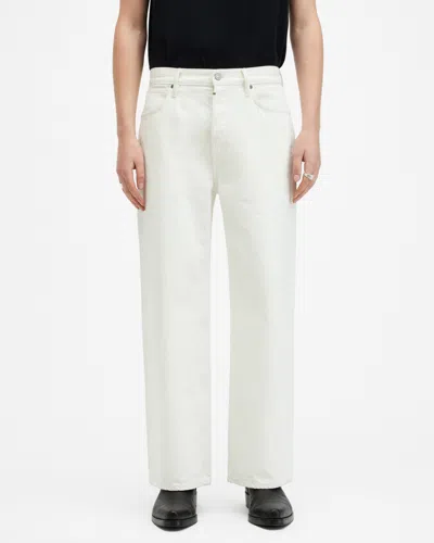Allsaints Lenny Loose Fit Wide Leg Denim Jeans In White