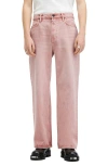 Allsaints Lenny Loose Fit Wide Leg Denim Jeans In Luna Pink