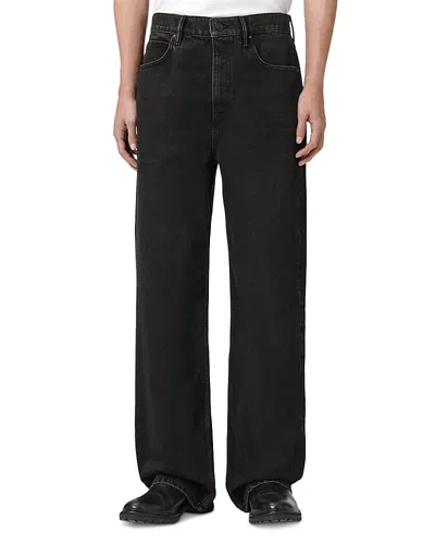 Allsaints Lenny Wide Fit Jeans In Overdyed Brown In Black