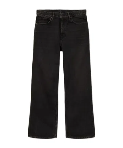 Allsaints Lenny Wide Leg Denim Jeans In Black