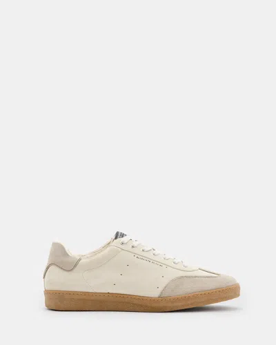 Allsaints Leo Low Top Leather Trainers In Parchment White