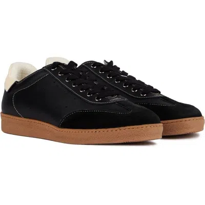 Allsaints Leo Sneakers Mens M Black Round Toe Low Top Trainers Shoes Htat1100