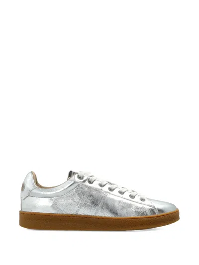 Allsaints Leon Lace-up Sneakers In Silver