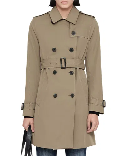 Allsaints Leonard Cotton Blend Trench Coat In Brown