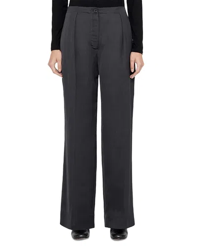 Allsaints Leonie Satin Wide Leg Pants In Gray