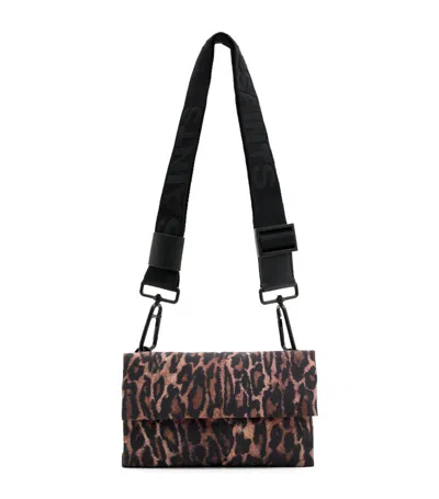 Allsaints Leopard Ezra Cross-body Bag In Brown