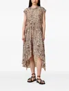 Allsaints Arwen Leopard Print Dress In Multi