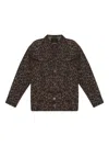 Allsaints Leopard-print Denim Jacket In Brown