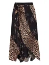 Allsaints Leopard-print Drawstring Skirt In Animal Print