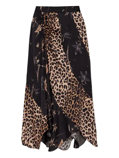 ALLSAINTS LEOPARD-PRINT DRAWSTRING SKIRT