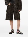 Allsaints Womens Leppo Brown Louie Leopard-print A-line Long Cotton Shorts In Animal Print