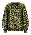 Allsaints Lex Leopard Print Crewneck Sweater In Yellow