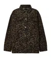 Allsaints Womens Leppo Brown Leopard-print Relaxed-fit Denim Jacket In Brown