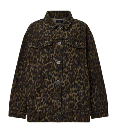 ALLSAINTS LEOPARD PRINT WILLOW DENIM JACKET