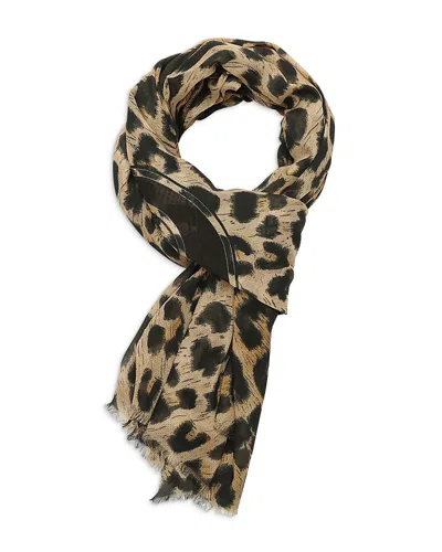 Allsaints Leopard Print Woven Scarf In Animal Print
