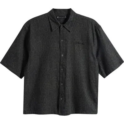 Allsaints Leopardo Organic Cotton Blend Button-up Shirt In Brown