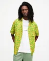 Allsaints Leopaz Animal Print Relaxed Fit Shirt In Lizard Green