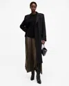Allsaints Lerin Metallic Asymmetric Maxi Skirt In Metallic Gold