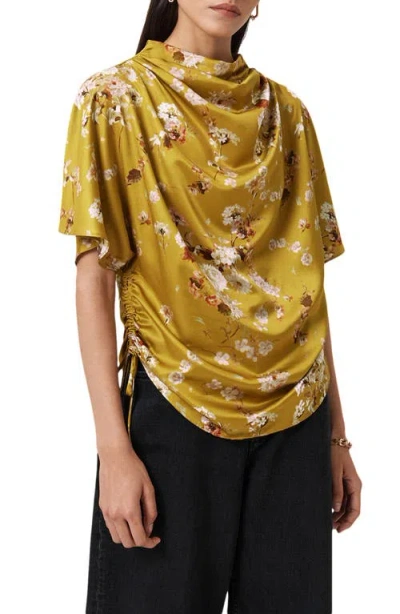 ALLSAINTS ALLSAINTS LESLIE FLORAL SIDE RUCHED TOP
